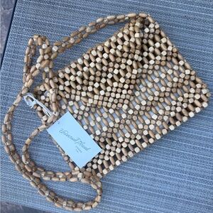 NWT Universal Thread Natural Beaded Crossbody Bag